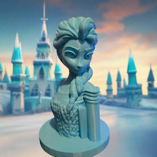 Elsa Ice Queen 3D-Printed Bust - 26CM Tall Collectible Figure - Gifts4YouAll