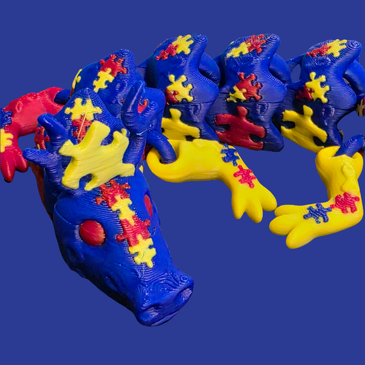 Autism Awareness Dragon 3D Printed - Support Charity and Make a Difference with Every Purchase - Gifts4YouAll