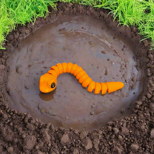 Winky the Slow Worm 3D Print - 9cm Long Decorative Figure - Gifts4YouAll