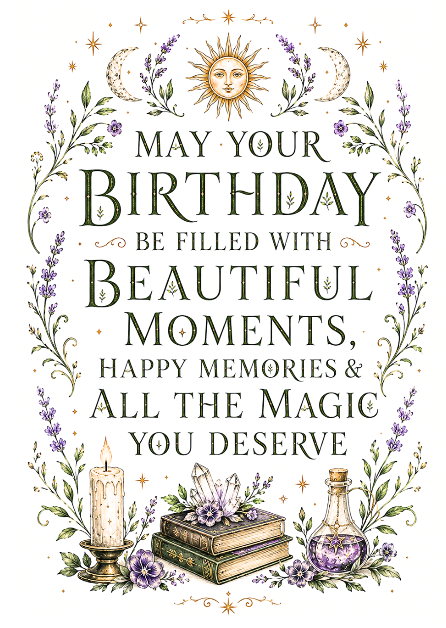 May Your Birthday Be Filled With Beautiful Moments – Wiccan Birthday Card
