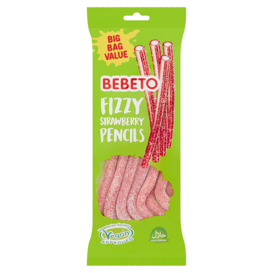 Bebeto Fizzy Strawberry Pencils 220g