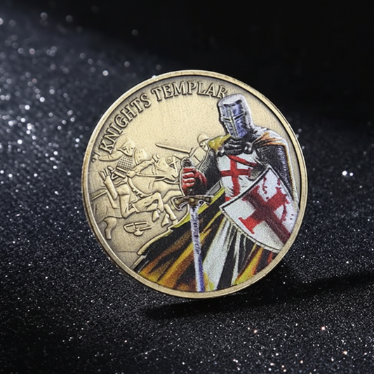 Knights Templar Commemorative Coin – Antique Silver Challenge Coin