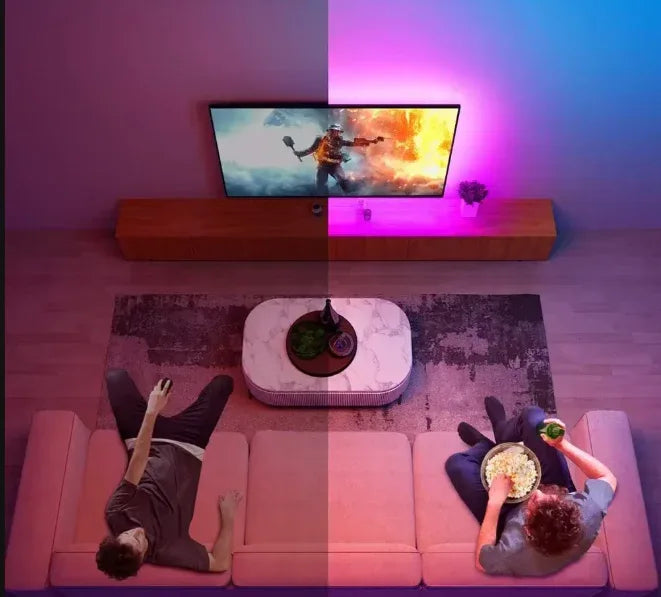 RGB LED Strip Light for TV – Bluetooth Control, 5V USB, 5M - LED Strip Lights