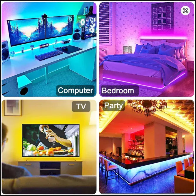 RGB LED Strip Light for TV – Bluetooth Control, 5V USB, 5M - LED Strip Lights