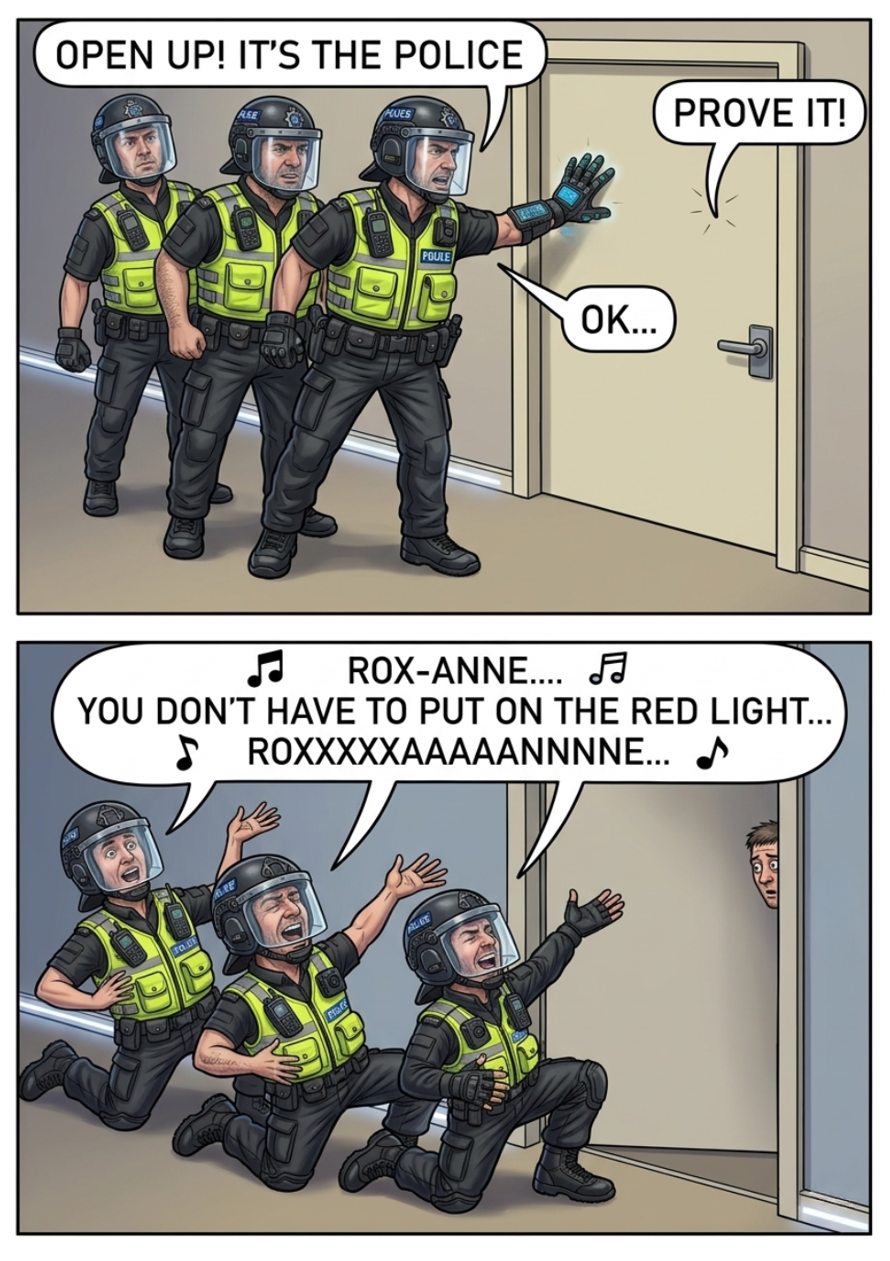 Roxanne! Funny Police Birthday Card – You Don't Have to Put on the Red Light!