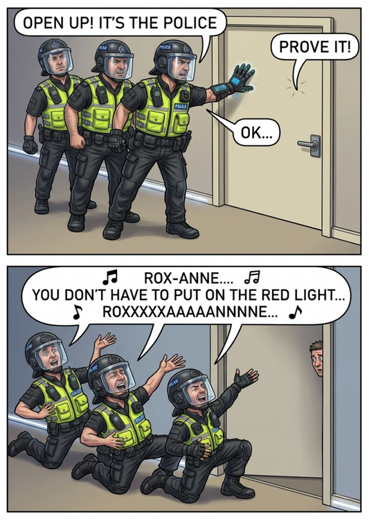 Roxanne! Funny Police Birthday Card – You Don't Have to Put on the Red Light!