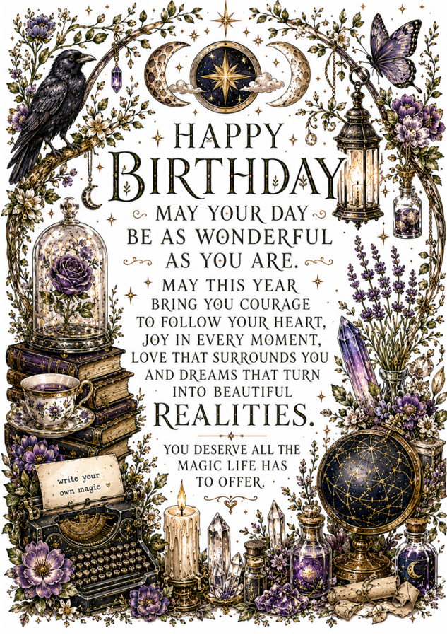 Happy Birthday May Your Day Be as Wonderful as You Are – Pagan Raven Birthday Card