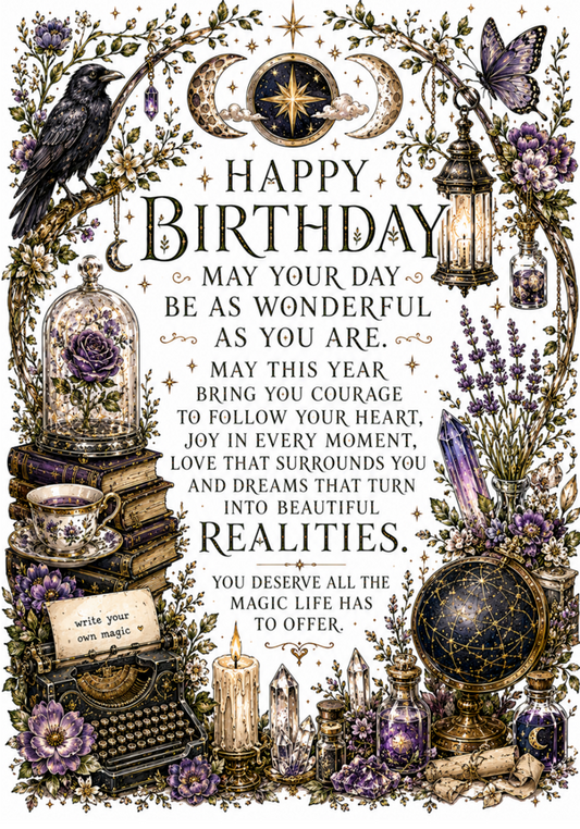 Happy Birthday May Your Day Be as Wonderful as You Are – Pagan Raven Birthday Card