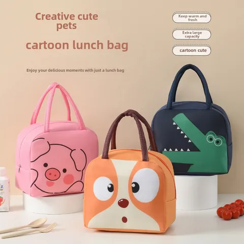 Cute Cartoon Lunch Bag with Insulation Interior - Fresh-Keeping - Gifts4YouAll