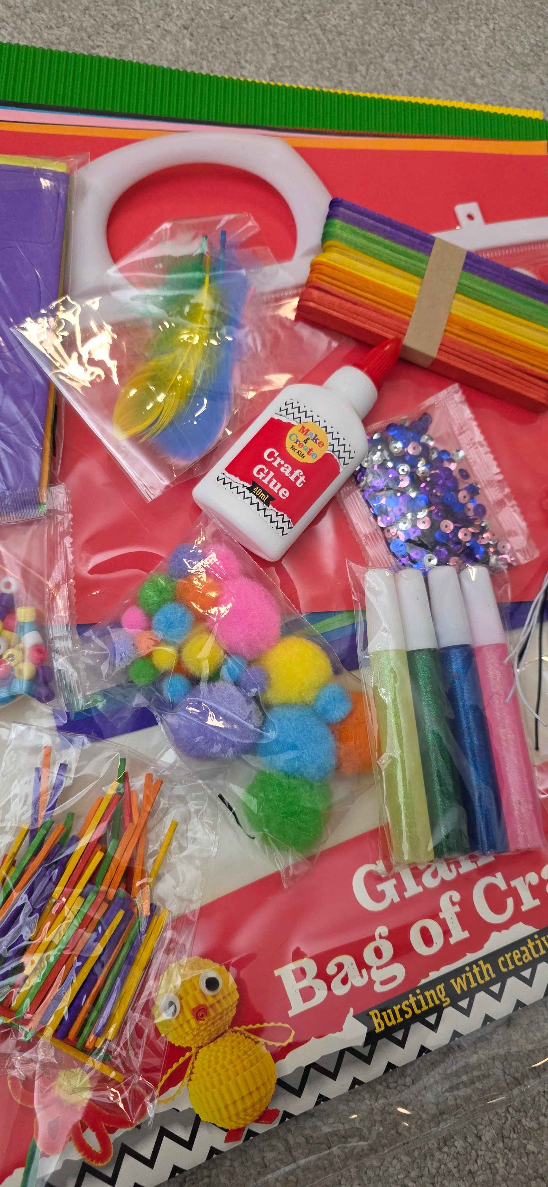 Giant Bag Craft Supply Bag with Over 1,000 Pieces for Creative Projects