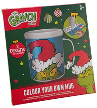 Grinch Colouring Mug with FREE Colouring Pencils - Perfect for Holiday Fun!