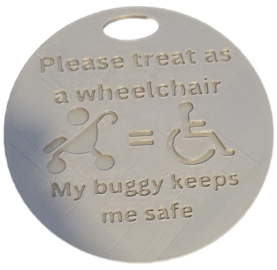 My Pram is my Wheelchair Sign 10cm