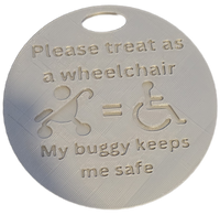 My Pram is my Wheelchair Sign 10cm