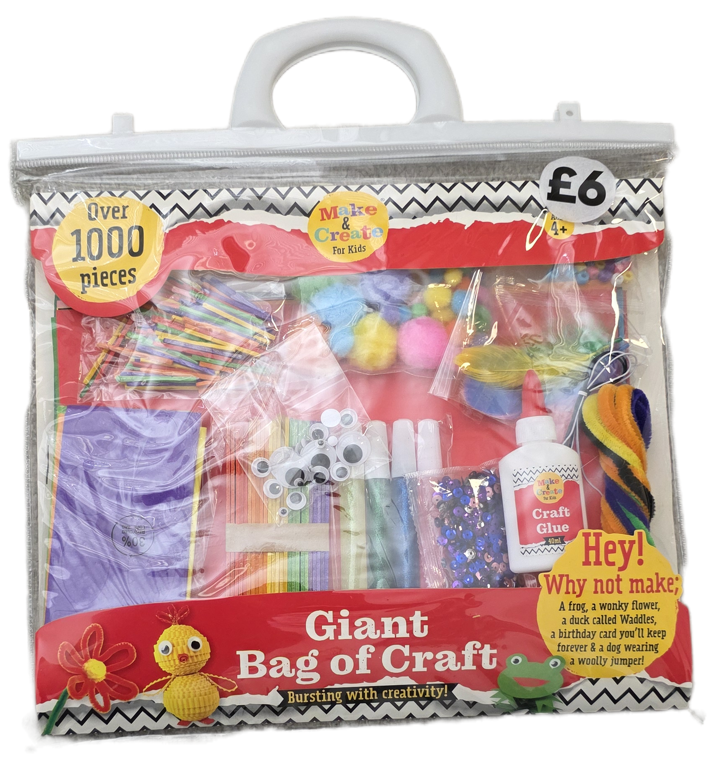 Giant Bag Craft Supply Bag with Over 1,000 Pieces for Creative Projects