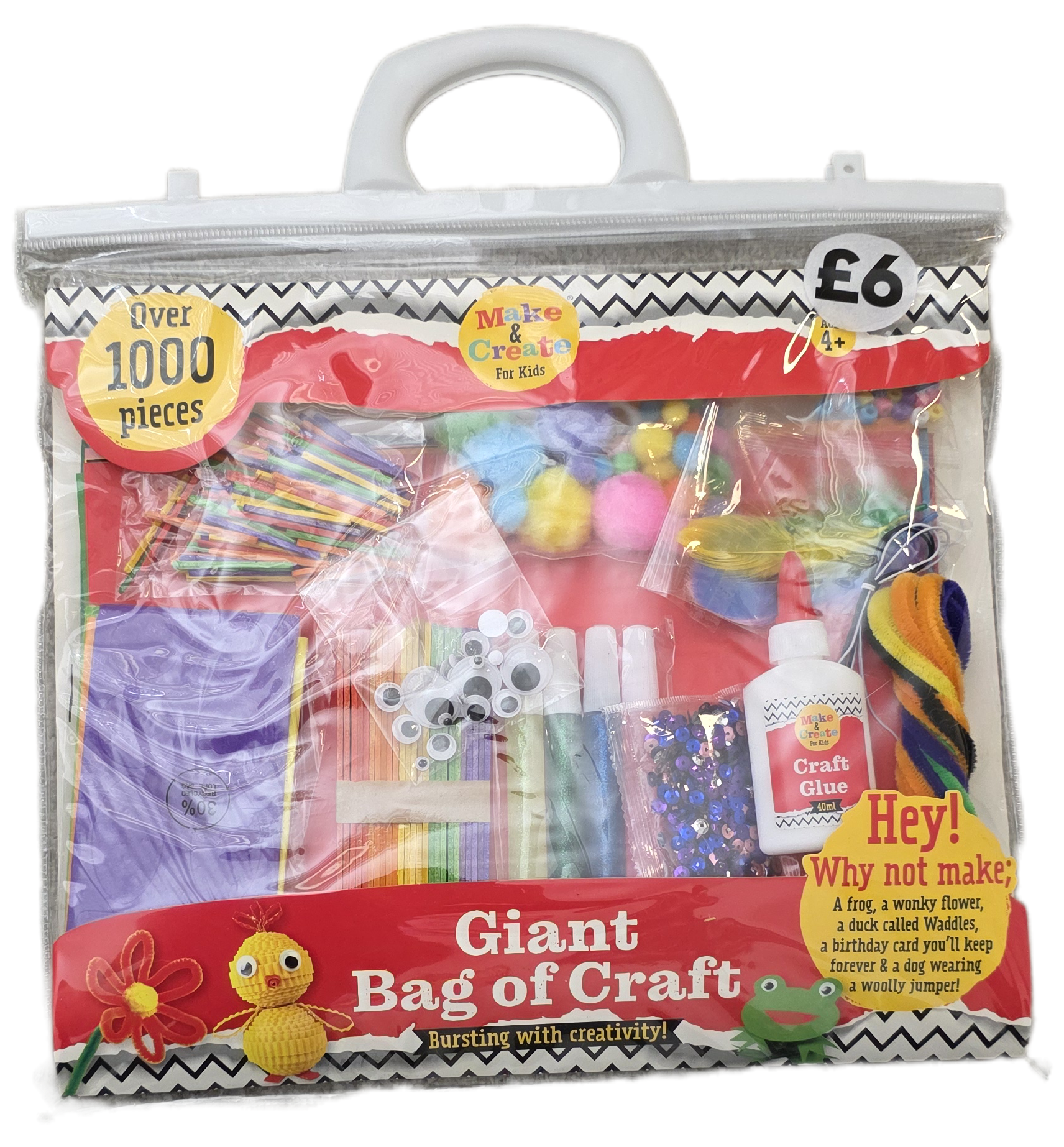 Giant Bag Craft Supply Bag with Over 1,000 Pieces for Creative Projects