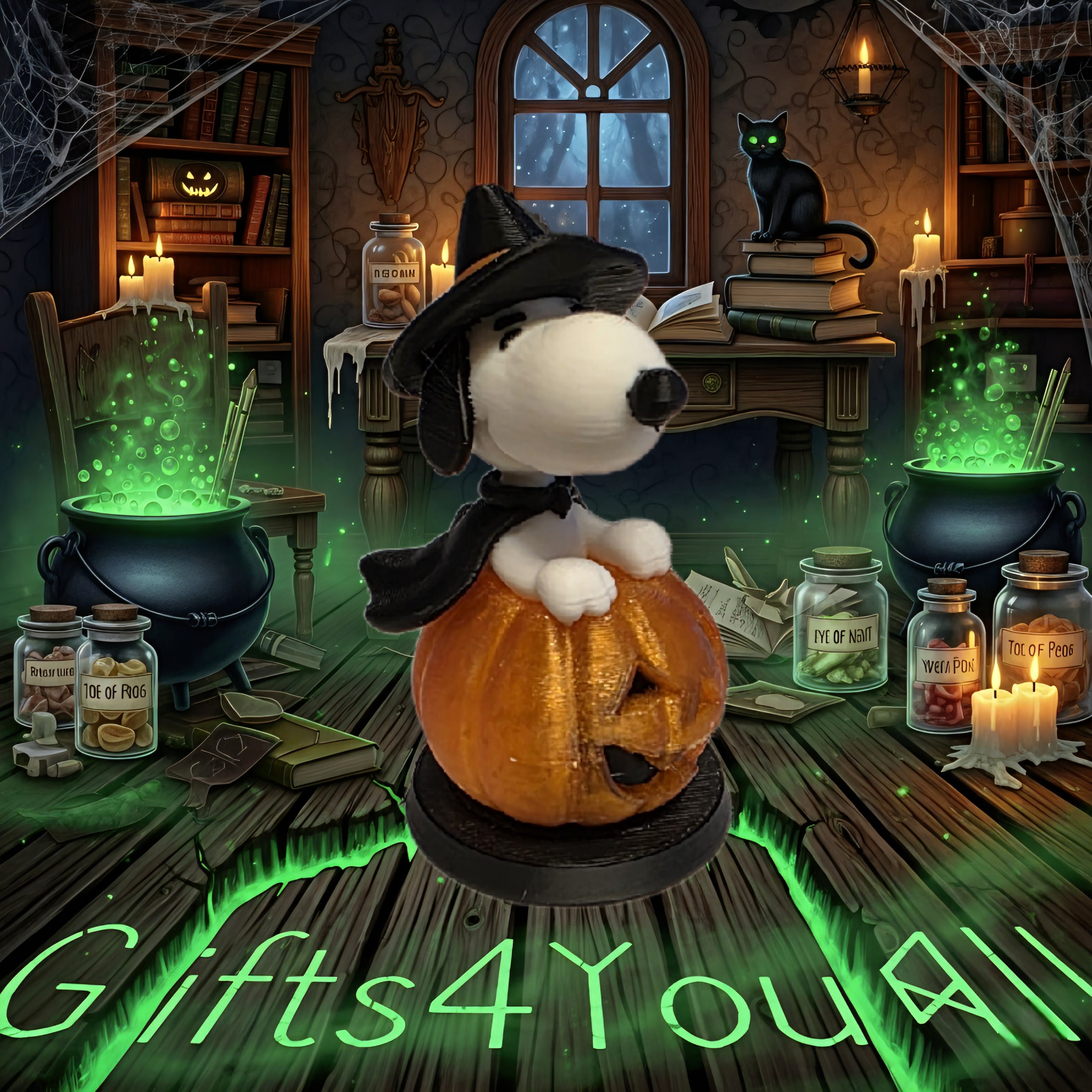 Spooky Snoopy Pumpkin 3D Print - 7CM Tall Fun Halloween Decor