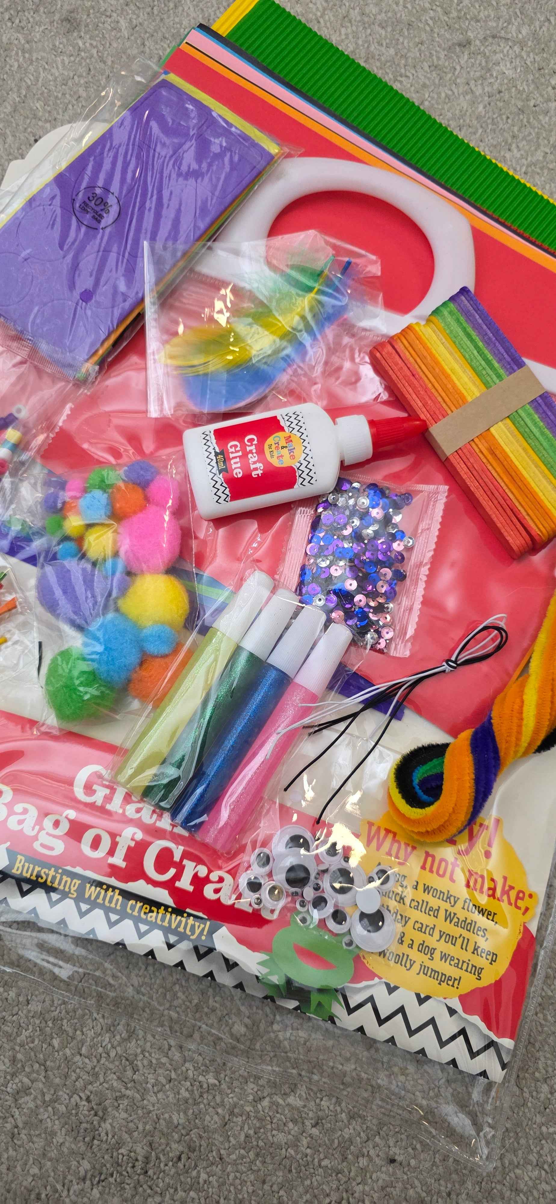Giant Bag Craft Supply Bag with Over 1,000 Pieces for Creative Projects