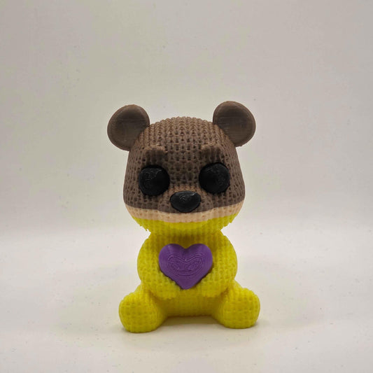 Bear with the Purple Heart 12cm - 3D Printed Companion - Toys & Games