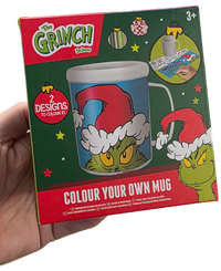 Grinch Colouring Mug with FREE Colouring Pencils - Perfect for Holiday Fun!