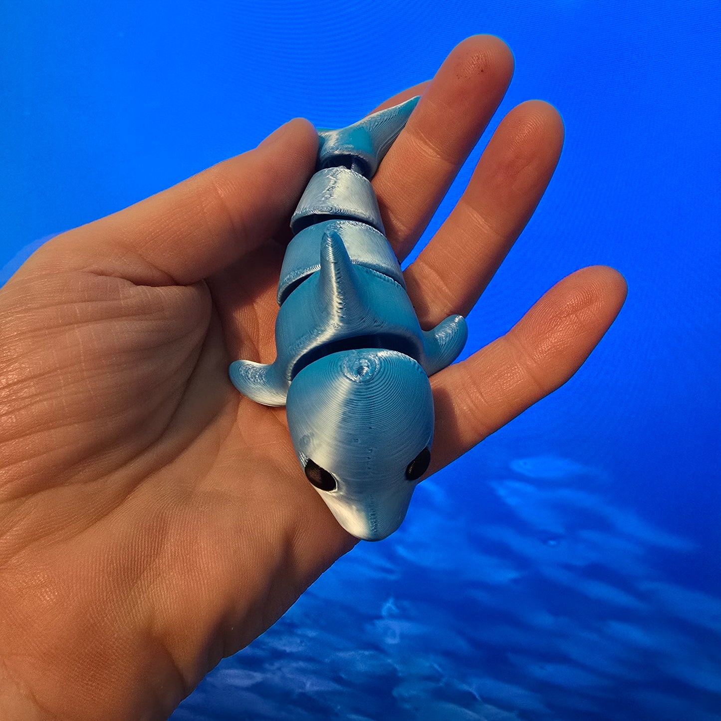 Friendly Little Dolphin hand size fidget toy