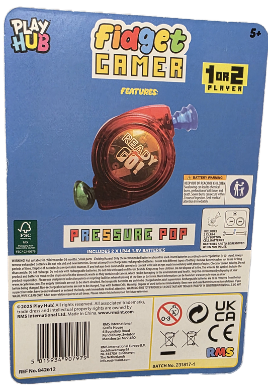 Pressure Pop Fidget Toy - Music & Sound for Gamers