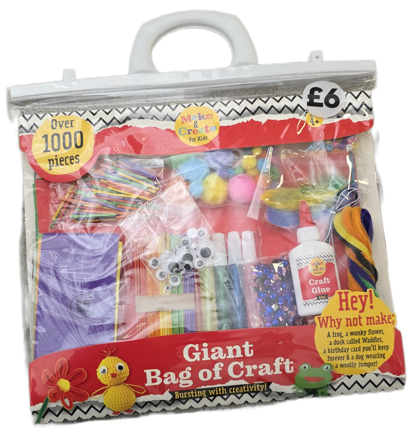 Giant Bag Craft Supply Bag with Over 1,000 Pieces for Creative Projects