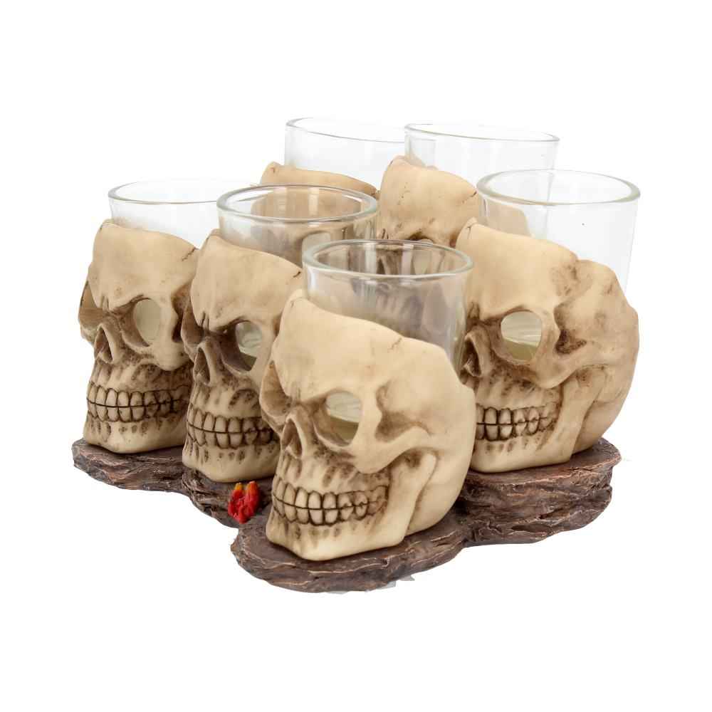 Six Shooter Skulls Set of 6 - 10cm Decorative Collectibles - damage - Last One Available NO RETURNS