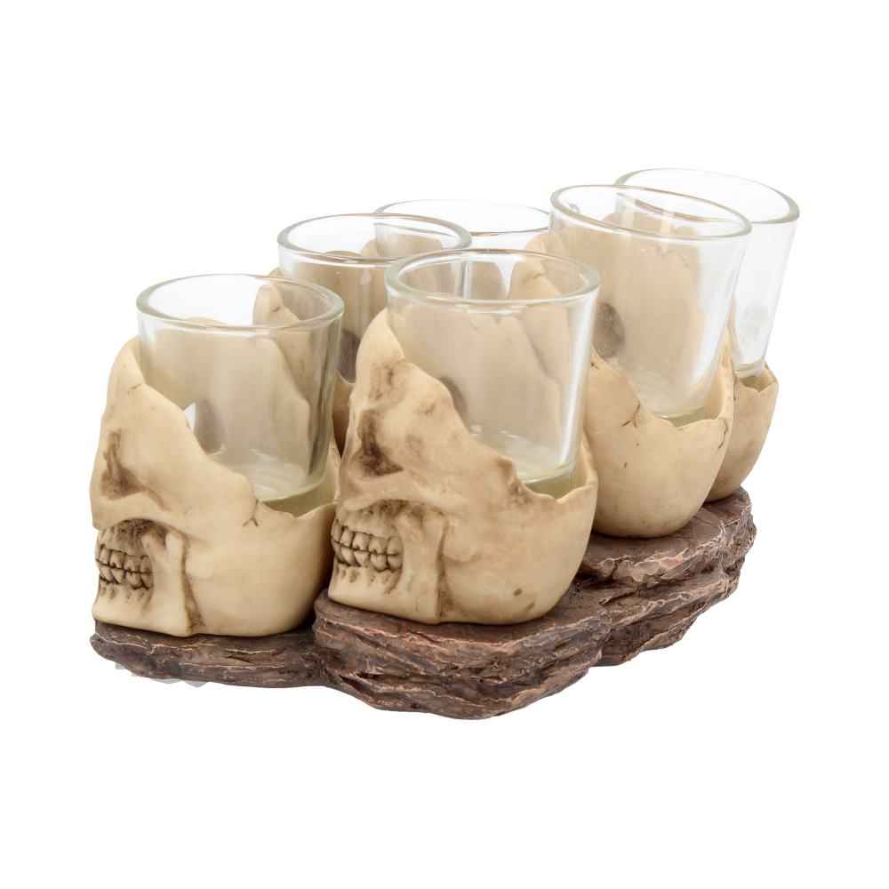 Six Shooter Skulls Set of 6 - 10cm Decorative Collectibles - damage - Last One Available NO RETURNS