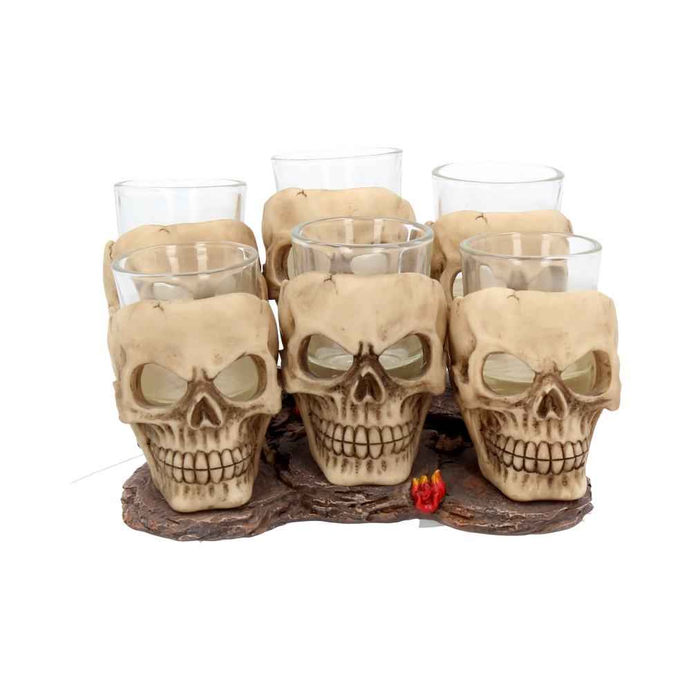 Six Shooter Skulls Set of 6 - 10cm Decorative Collectibles - damage - Last One Available NO RETURNS