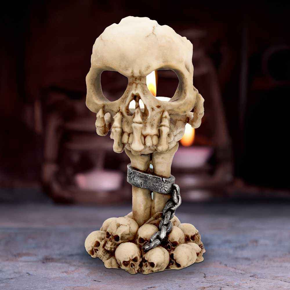 Deliberation Skull Tealight Holder 15.5cm