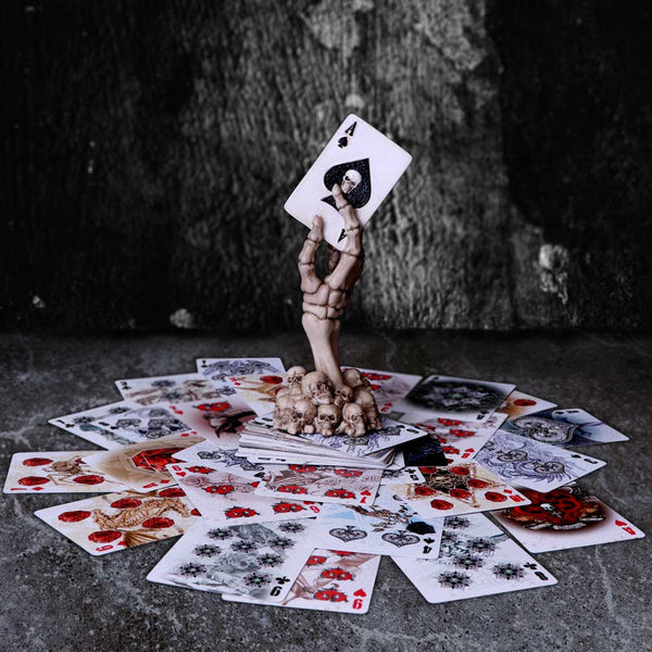 Ace of Spades Skeletal Hand Figurine | Gothic Macabre Decor | Nemesis Now