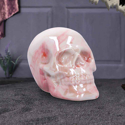 Marbellum Pink Marble Skull Small 7cm - Unique Pink Marble Skull Decor