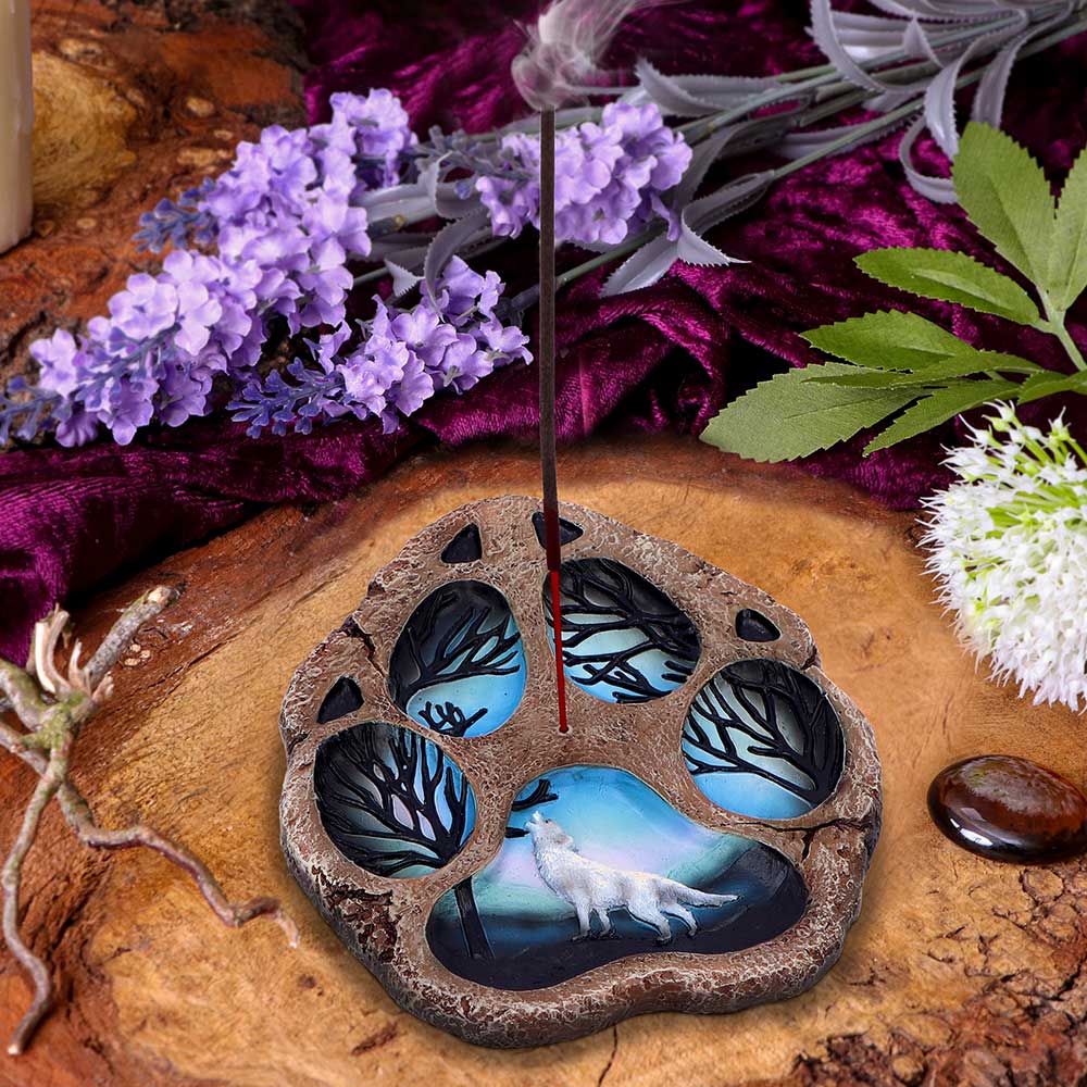 Tracks of the Wild Paw Print Incense Burner 15.5cm | Nemesis Now