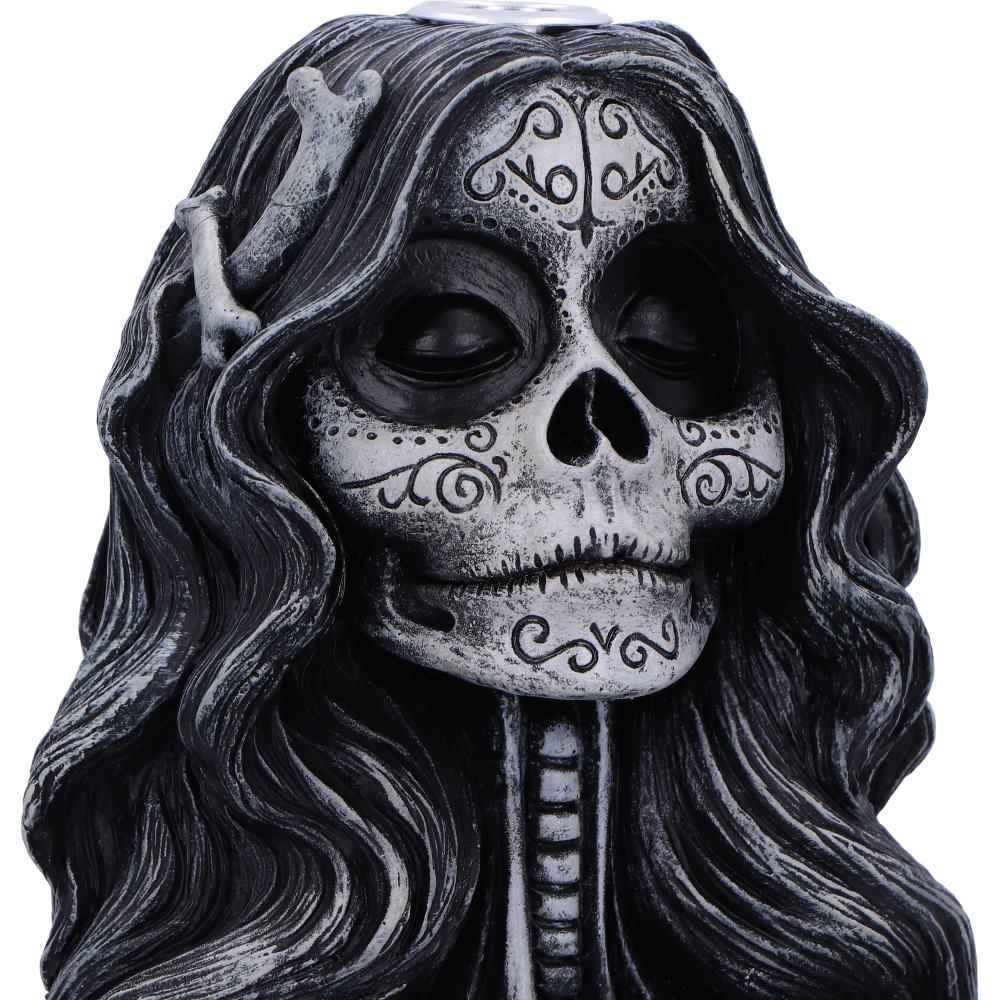 Calavera's Offering Gothic Day of the Dead Incense Burner for Serene Backflow Aromatherapy