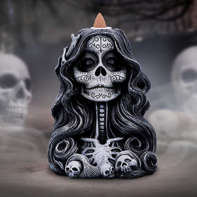 Calavera's Offering Gothic Day of the Dead Inspired Backflow Incense Burner - Gifts4YouAll