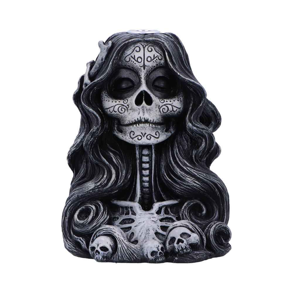 Calavera's Offering Gothic Day of the Dead Incense Burner for Serene Backflow Aromatherapy